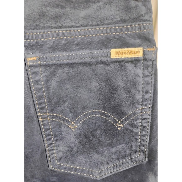 Vintage W&W Wash & Wear Leather Suede Pants Mens 26 Made in Canada Blue - Picture 9 of 13